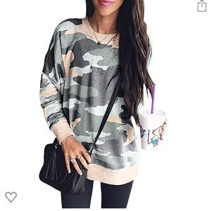 Women’s Camouflage Print Casual Top